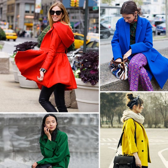 bright colored winter coats