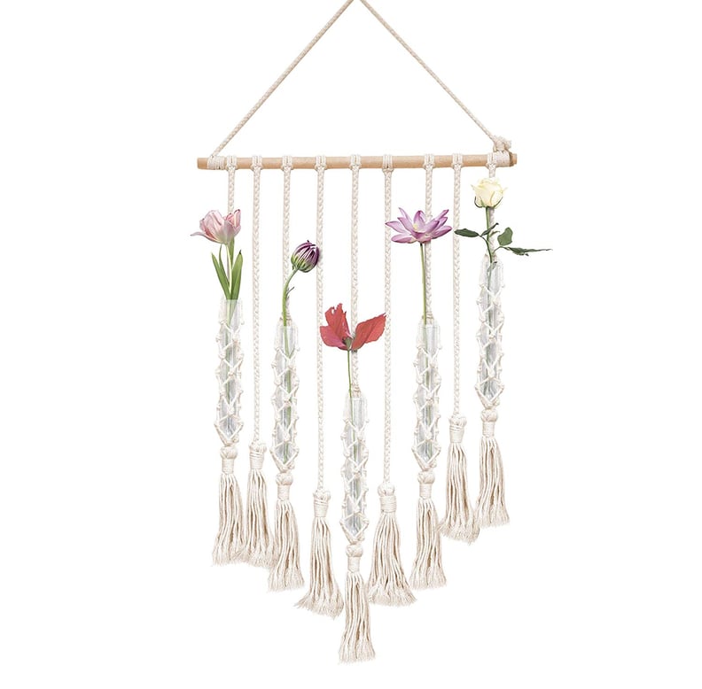 Macrame Wall Hanging With Test Tube Vases