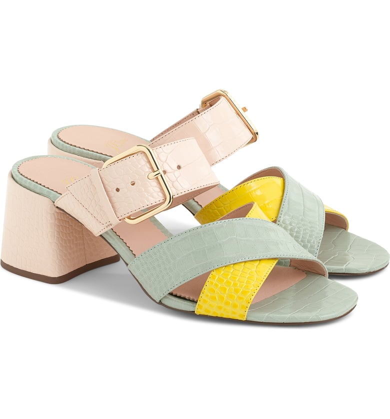 J.Crew Penny Colorblock Faux Croc Slide Sandals