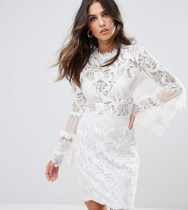 Lioness Allover Lace Dress With Fluted Sleeve Detail