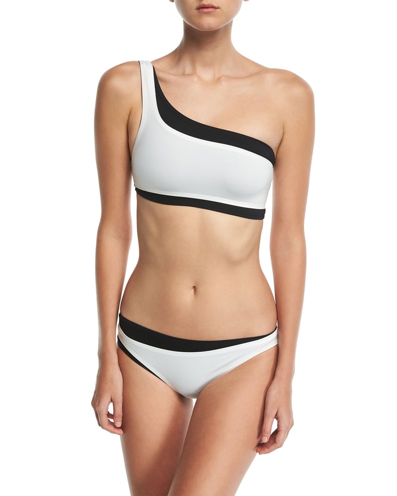 Proenza Schouler One-Shoulder Colorblocked Bikini Set