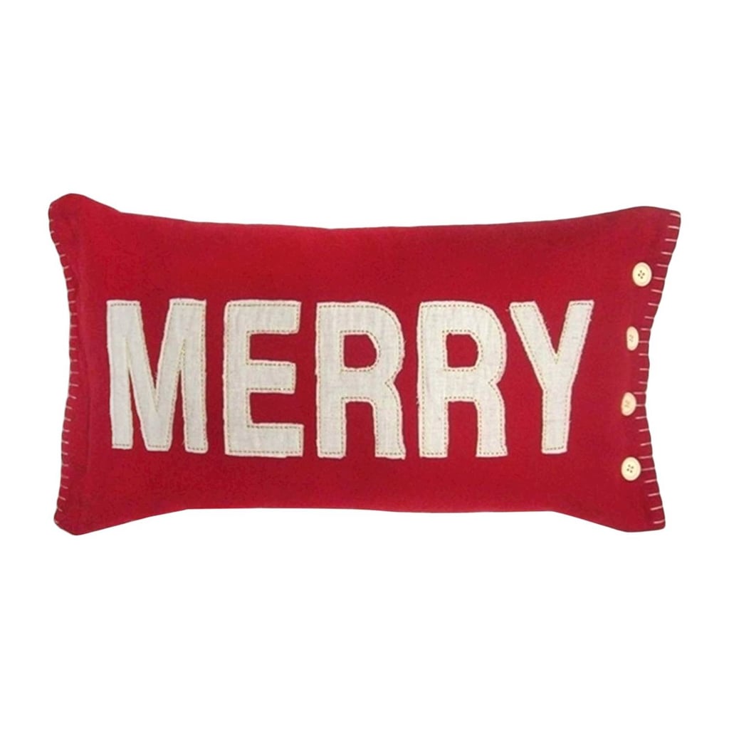 "Merry" Pillow Cheap Christmas Products at Target POPSUGAR Smart