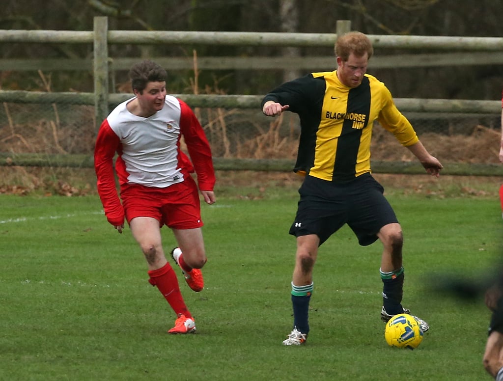 Prince William and Prince Harry Play Soccer December 2015