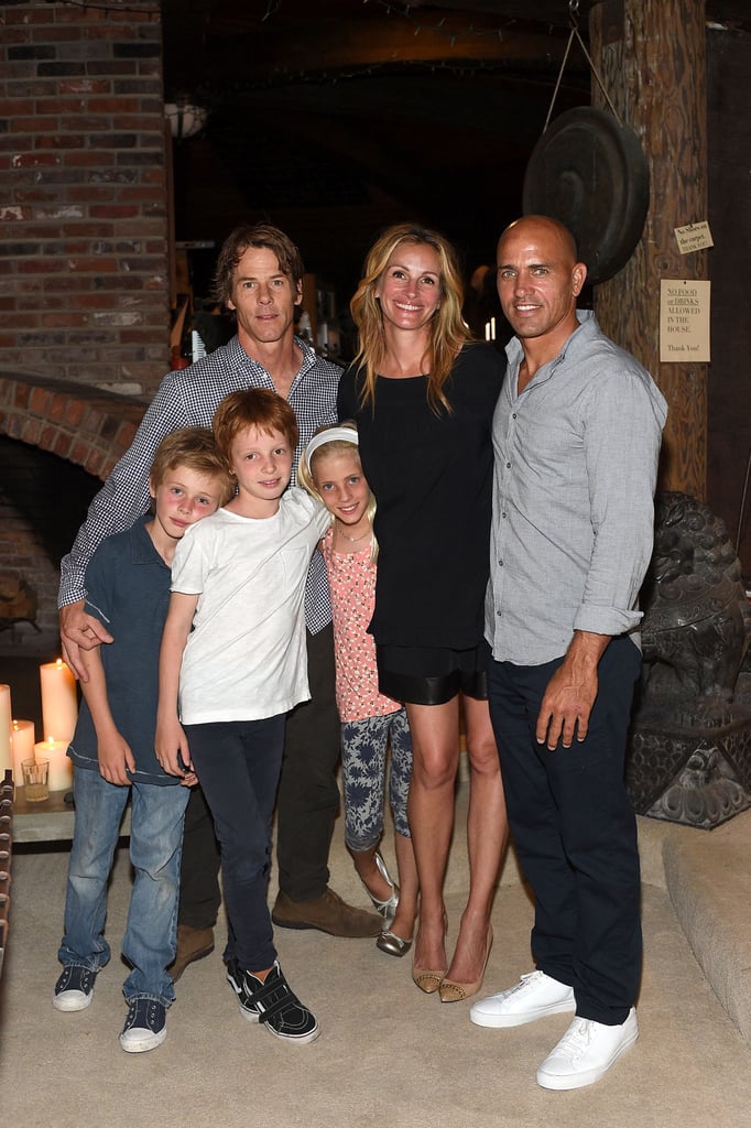 Julia was all smiles with her husband, Danny Moder, and their three kids as they joined surfer Kelly Slater for a charity event in August 2015.
