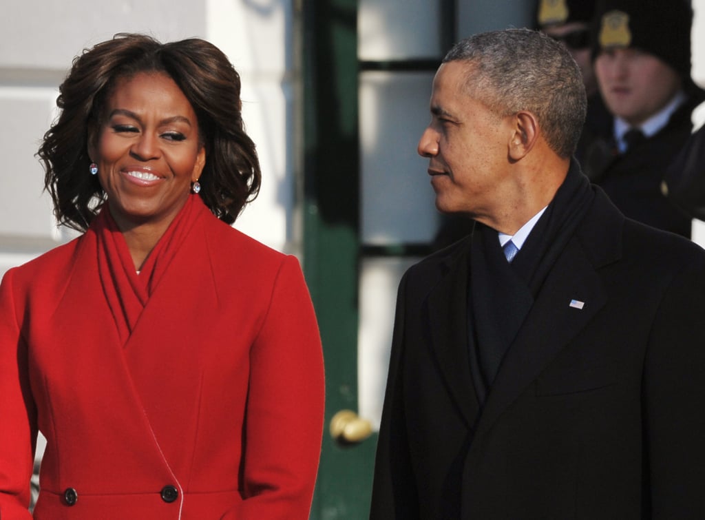 Michelle smirked at President Obama during an official ceremony in February.