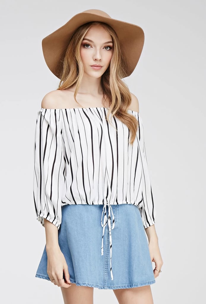 Forever 21 Striped Drawstring Peasant Top ($18) | Best Pieces to Shop ...
