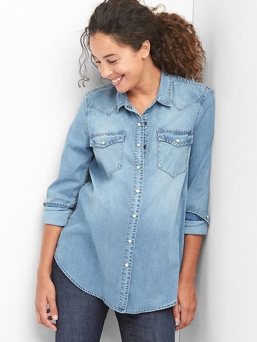 Gap Maternity TENCEL denim western shirt