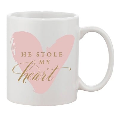 He Stole My Heart Pink Coffee Mug