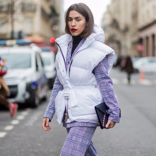 This girl's asymmetrical lob is on trend for Fall. | Street Style Hair