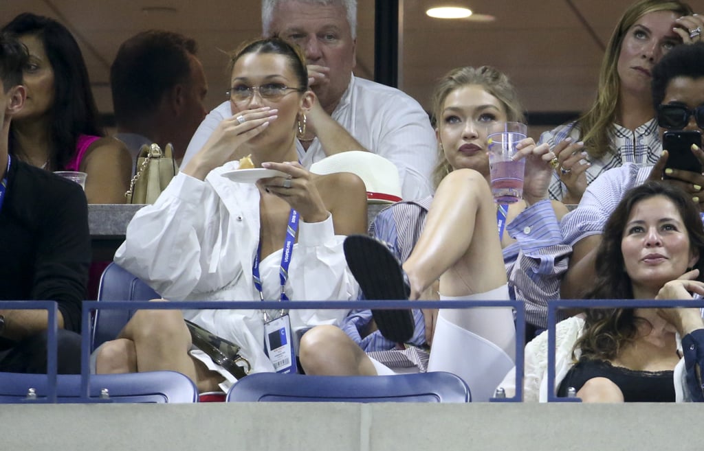 Gigi and Bella Hadid at US Open in Button-Downs 2018