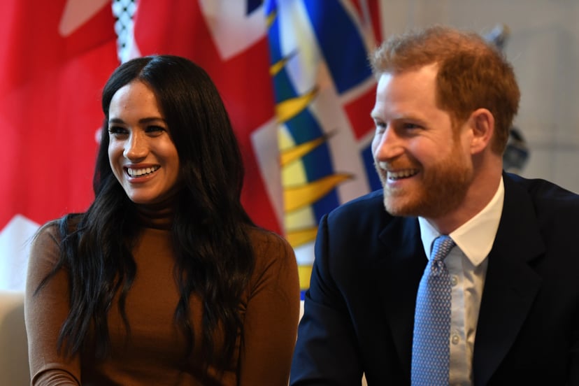 LONDON, UNITED KINGDOM - JANUARY 07: Prince Harry, Duke of Sussex and Meghan, Duchess of Sussex smile during their visit to Canada House in thanks for the warm Canadian hospitality and support they received during their recent stay in Canada, on January 7