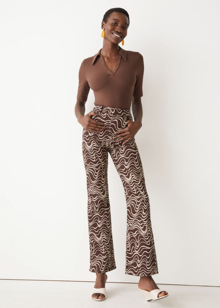 Baddie Aesthetic Outfit Idea: & Other Stories Printed Kick Flare Trousers