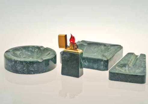 Marble Lighter and Ashtray Set