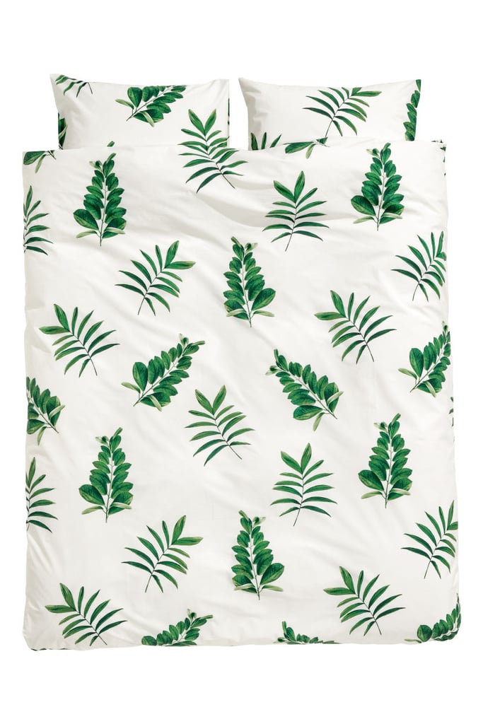 Leaf-Print Duvet Cover Set