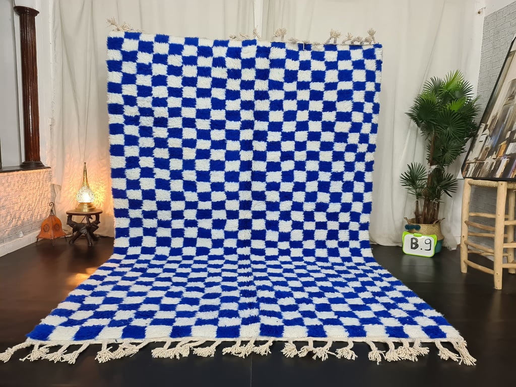 A Checkered Rug: Etsy Authentic Beni Ouarain Checkered Rug