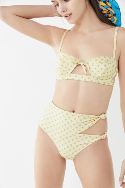 For Love & Lemons Limoncello Tie-Front Underwire Bikini Top