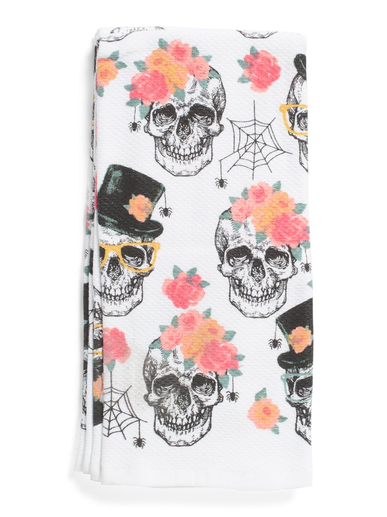 Set of Two Dressy Skull Kitchen Towels