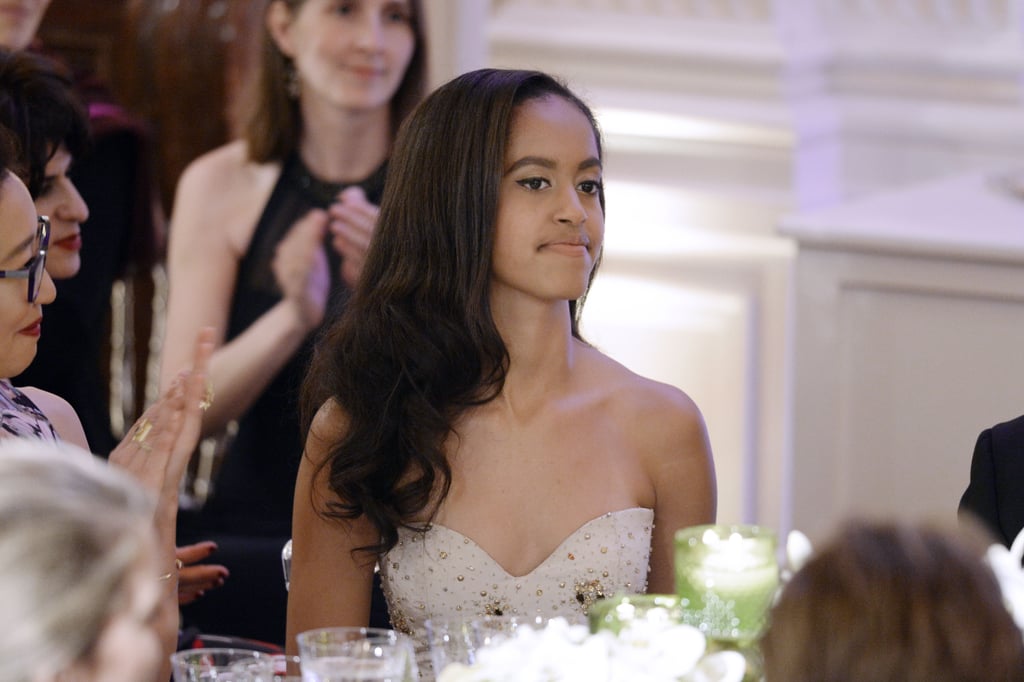 Malia and Sasha Obama at State Dinner 2016