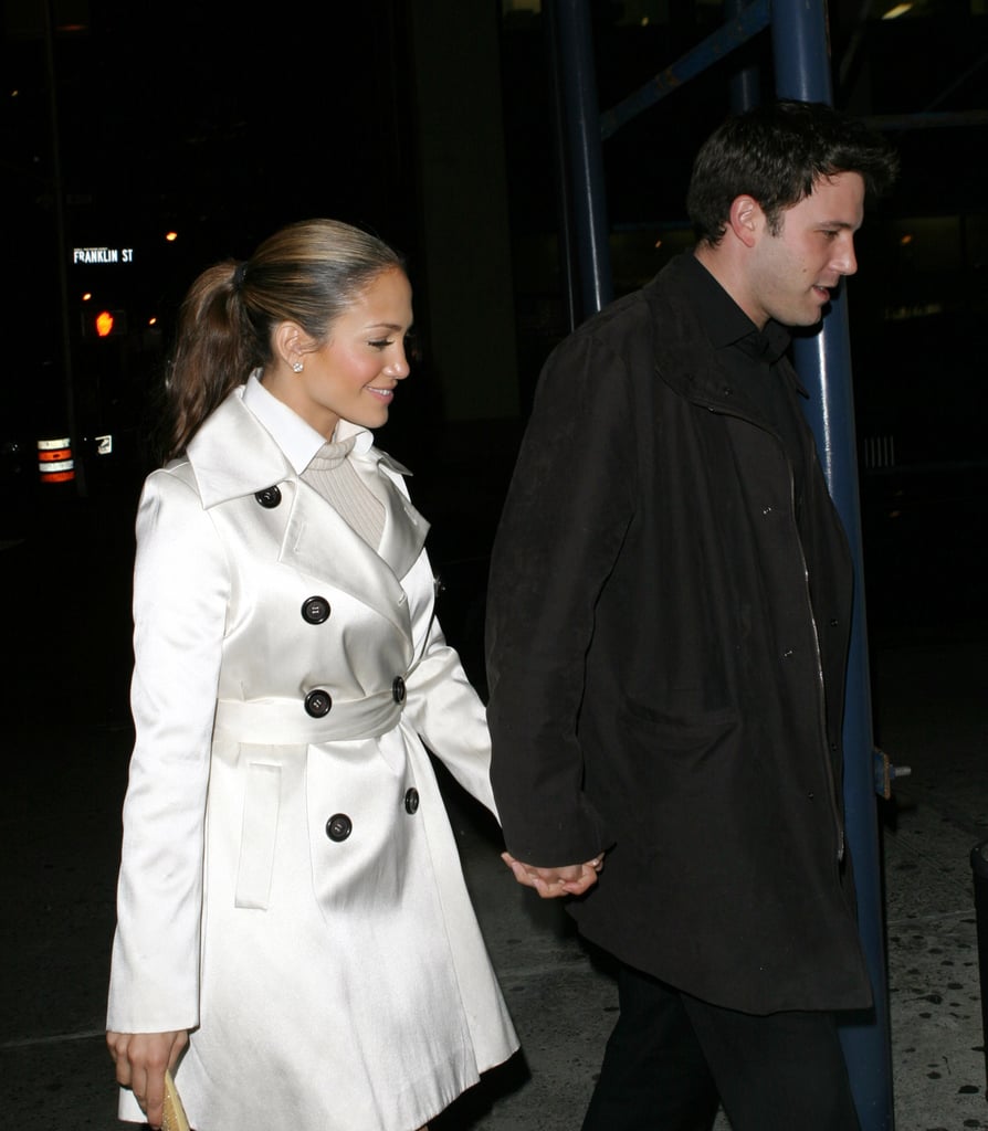 Jennifer flashed a smile during their outing in NYC in October 2003.