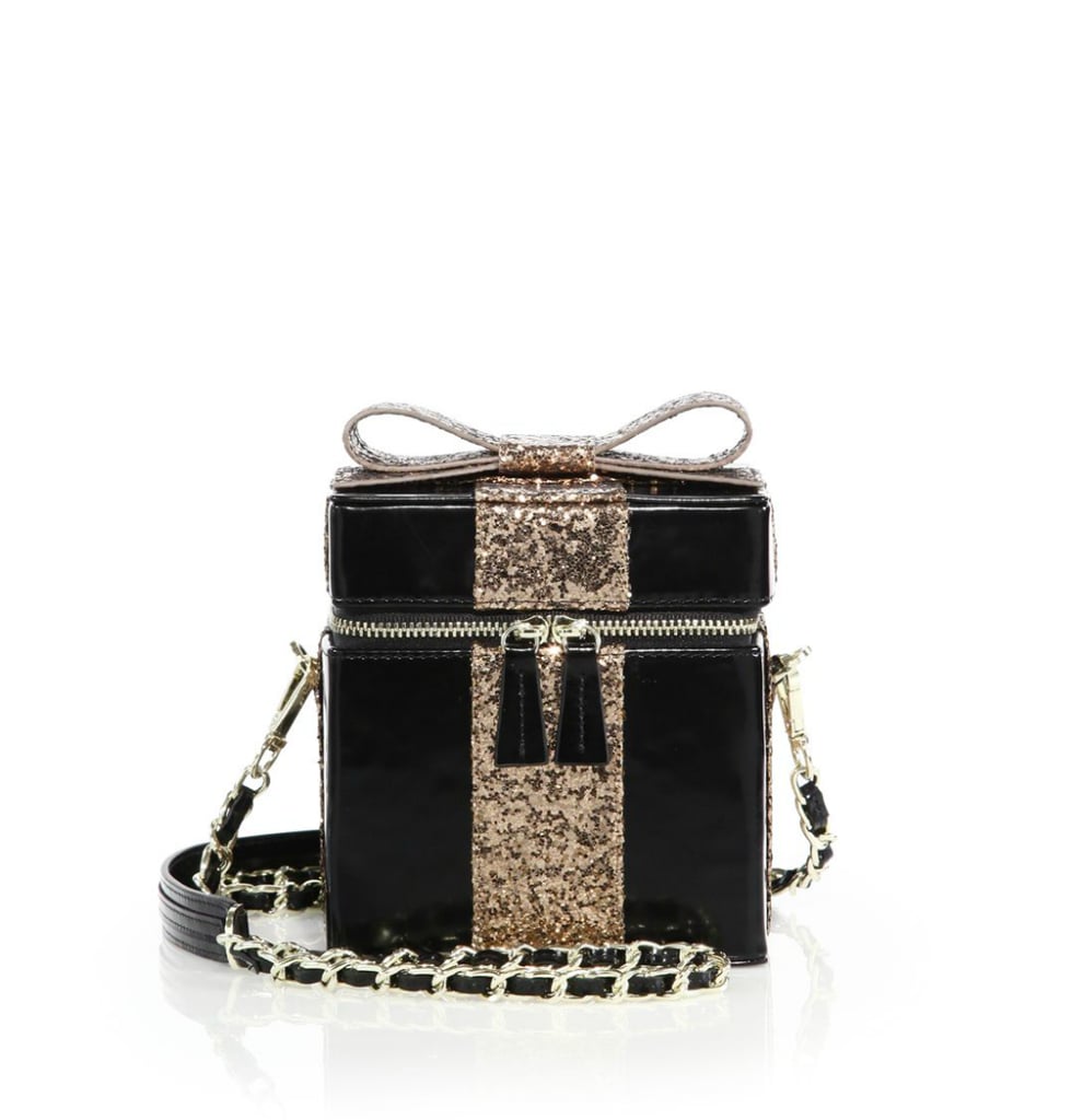 Alice + Olivia Present Box Glittered Leather Crossbody Bag ($395)