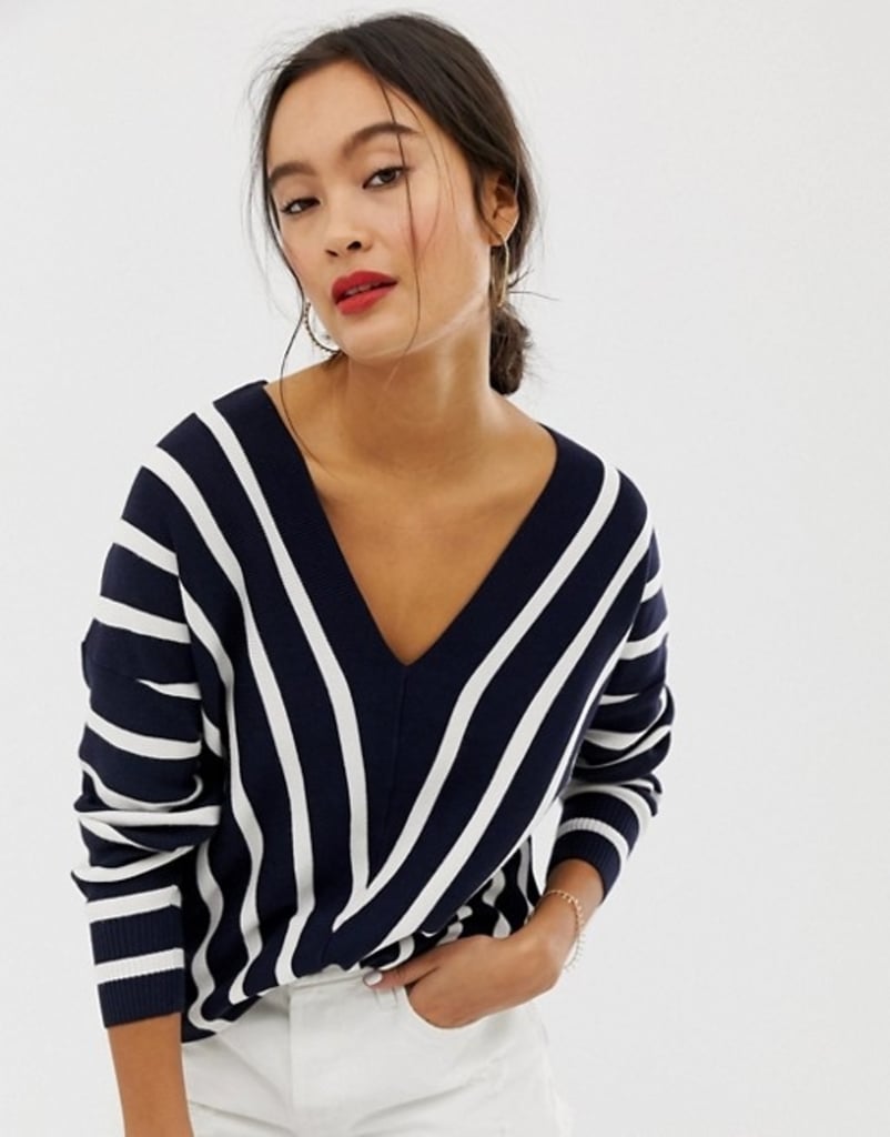 Only Stripe V Neck Jumper