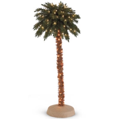 6' Pre-Lit Palm Christmas Tree
