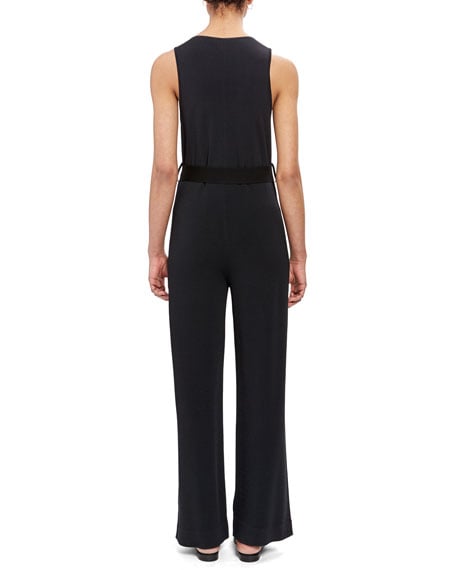 Theory Sleeveless Knit Tie-Waist Jumpsuit