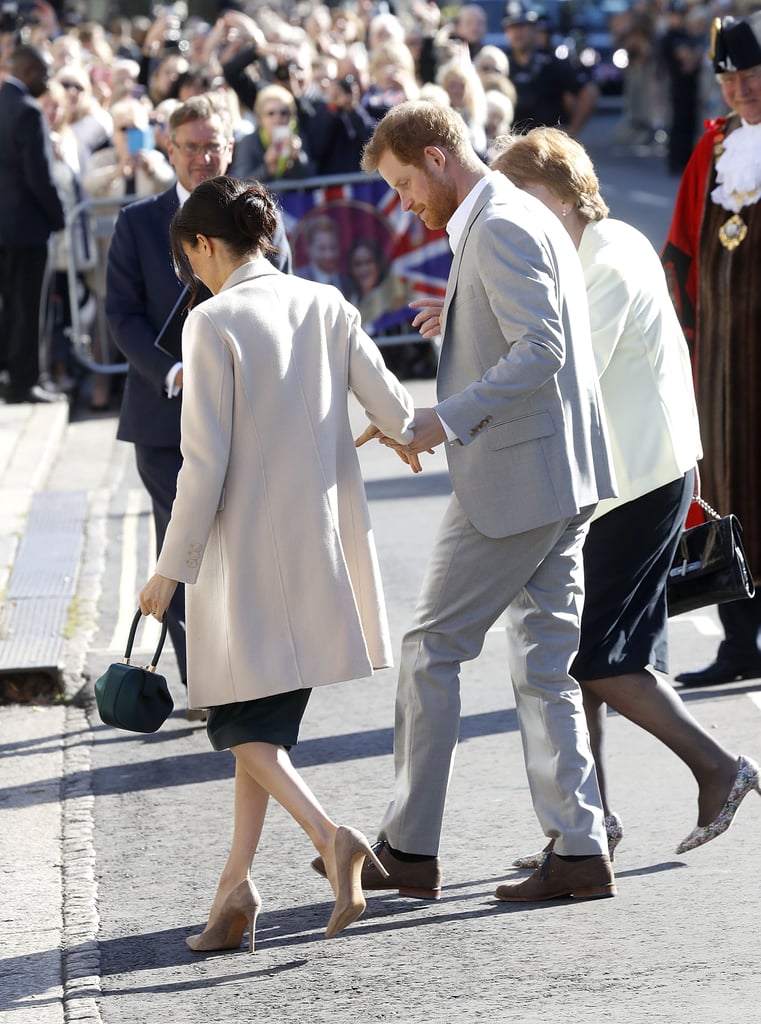 Meghan Markle's Green Hugo Boss Leather Skirt