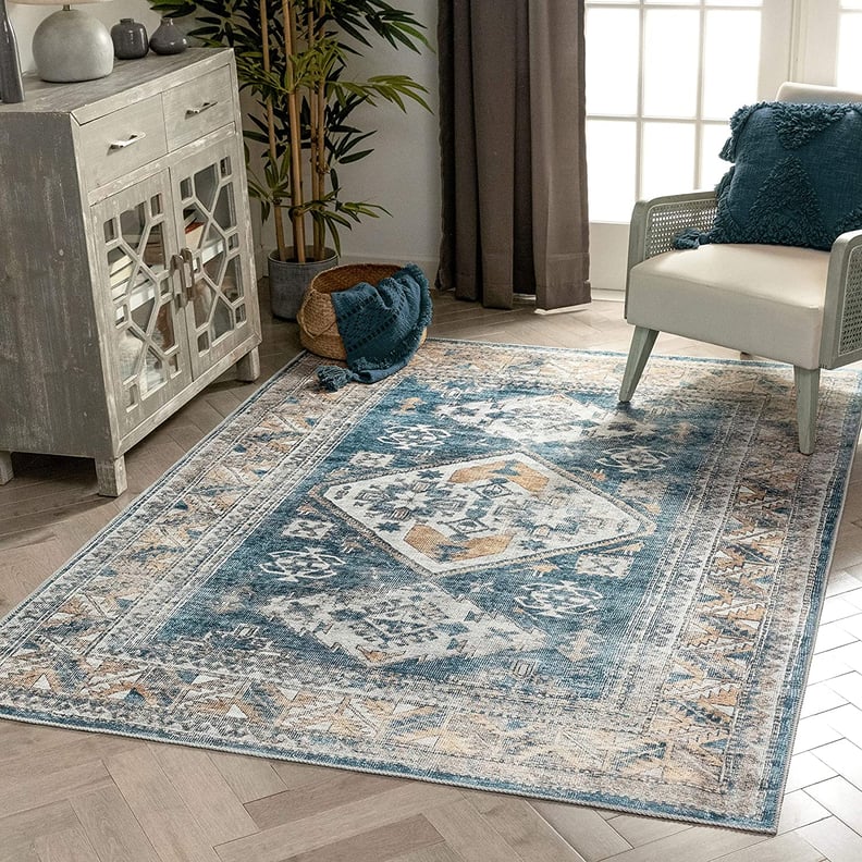 A Statement Rug: Well Woven Habra Light Blue Distsressed Persian Area Rug