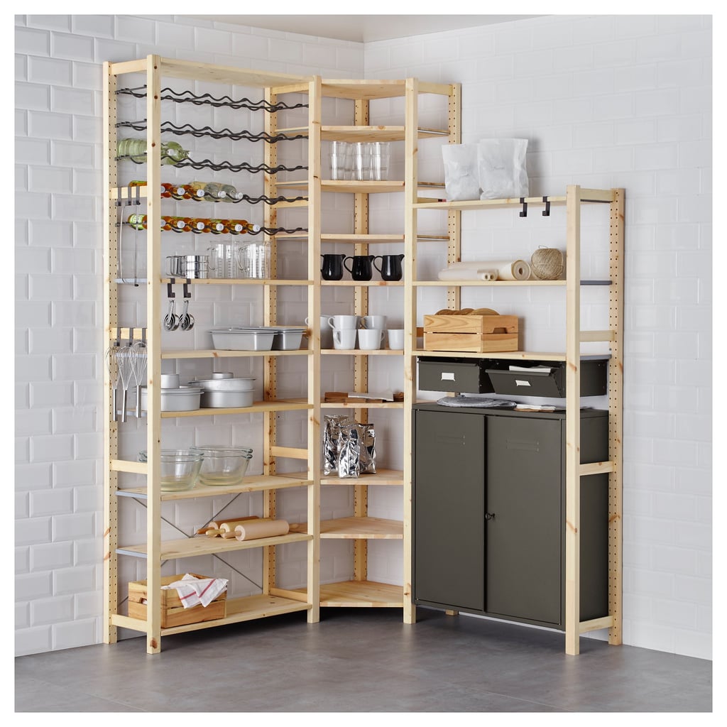 Ivar 3 Section Shelving Unit With Cabinets Best Ikea Kitchen