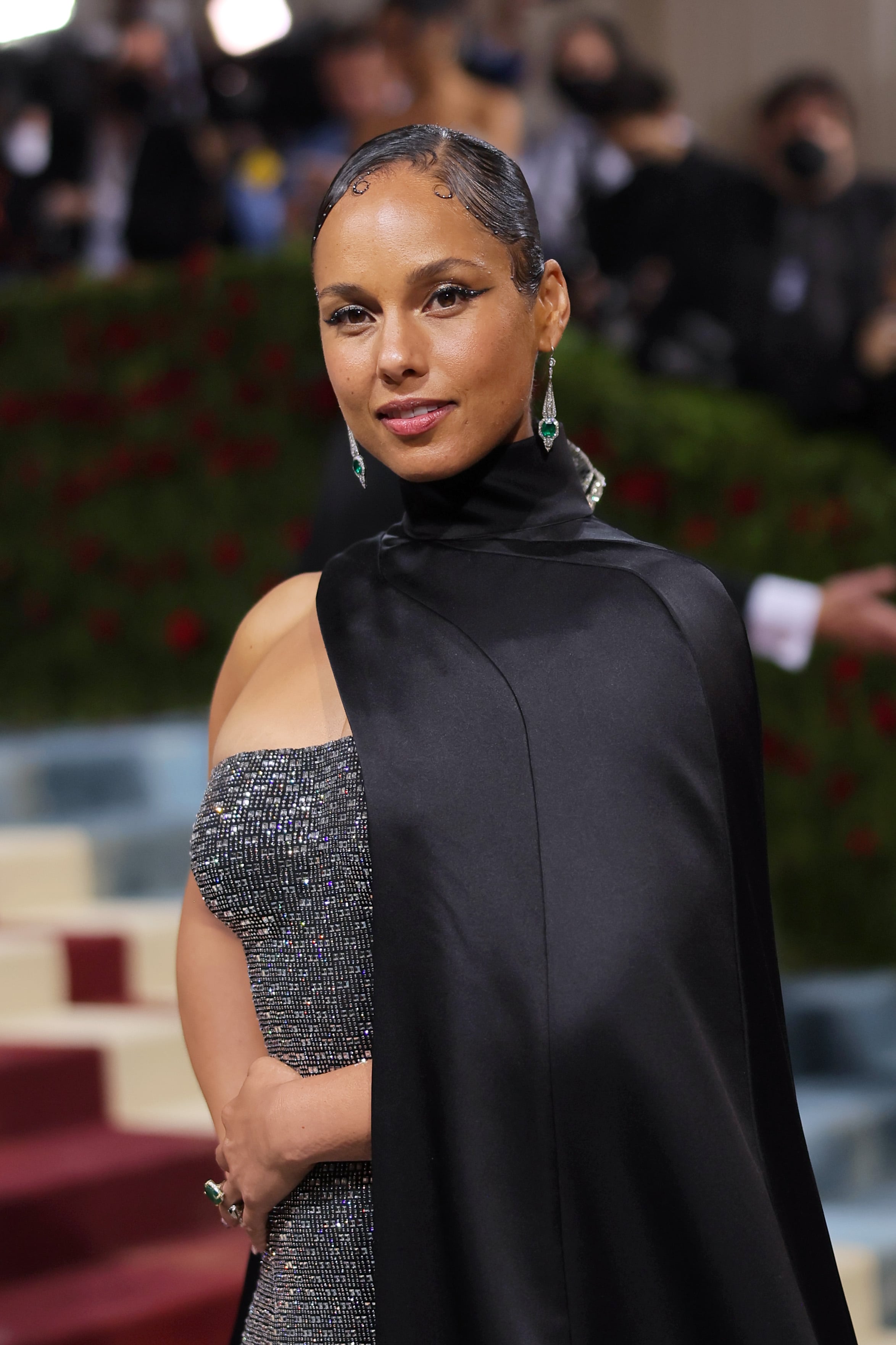 green emerald velvet dress Purple Alicia Keys Strapless Short Dress Satin Prom Celebrity Evening –  Hoprom main image 0