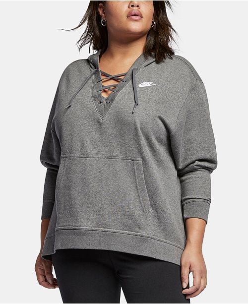 Nike Plus Size Sportswear Lace-Up Hoodies
