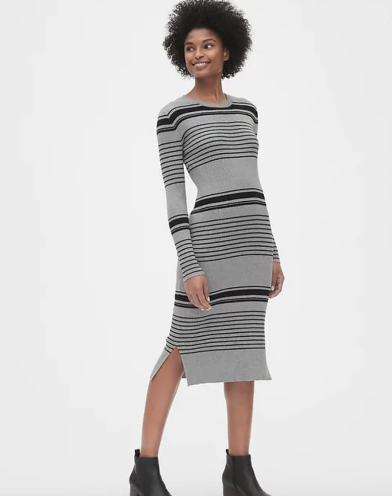 Gap Ribbed Crewneck Midi Sweater Dress