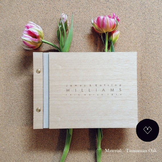 Rustic Wooden Wedding Guestbook
