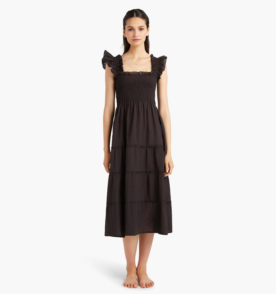 Hill House Home The Ellie Nap Dress in Sheer Black Swiss Dot