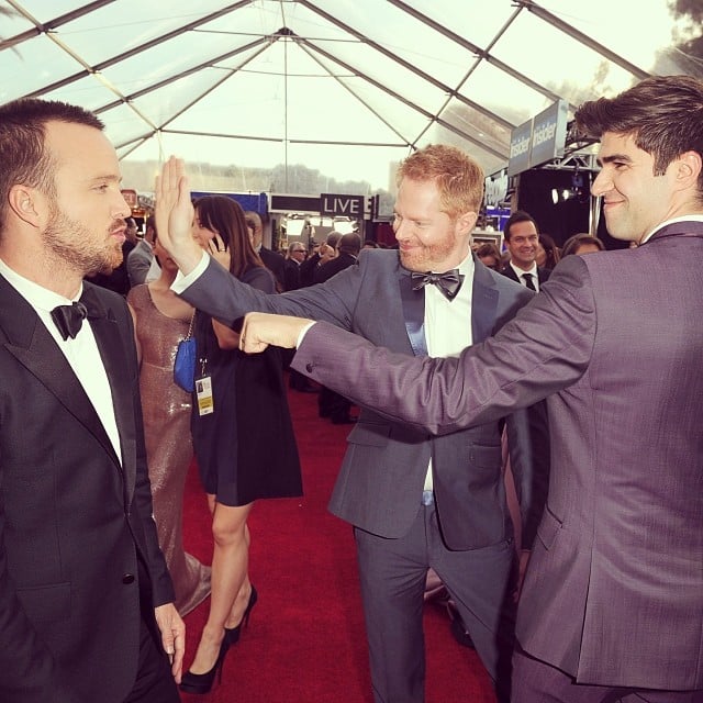 Jesse Tyler Ferguson and Justin Mikita shared a moment with Aaron Paul.
Source: Instagram user jessetyler