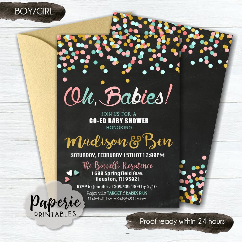 cheap twin baby shower invitations