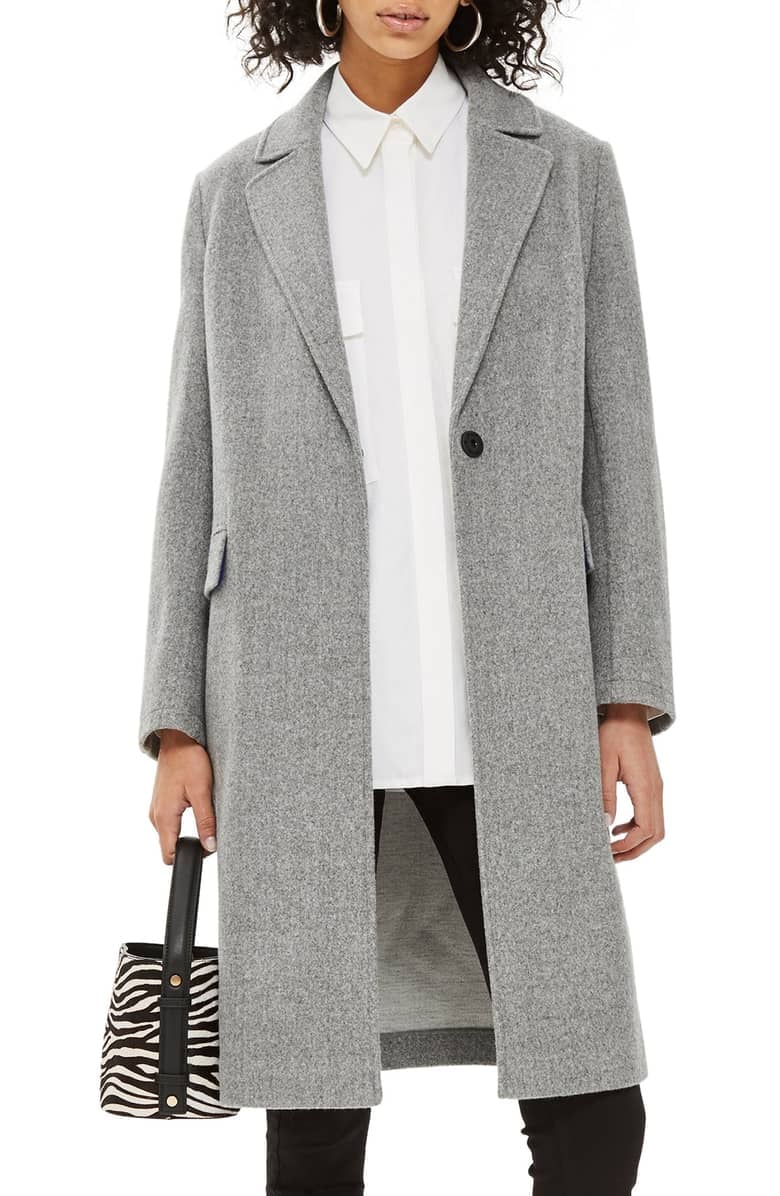 Topshop Lily Knit Back Midi Coat