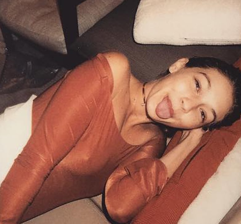 Gigi Hadid's Orange Off-the-Shoulder Top August 2016