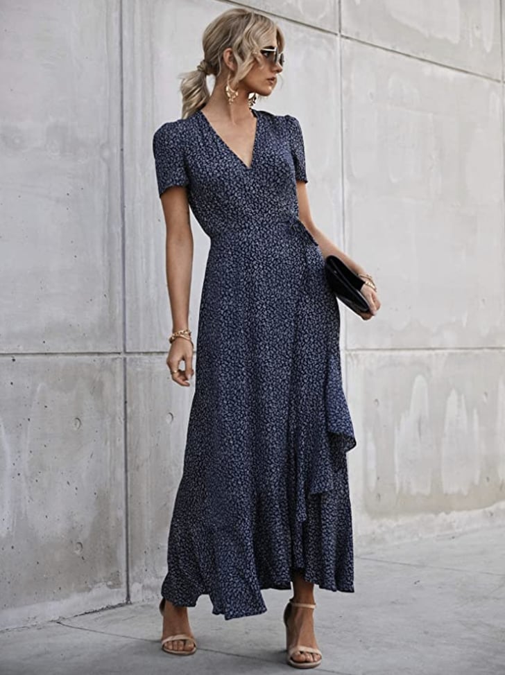 A Wrap Maxi Dress: PrettyGarden Summer Wrap Maxi Dress | Best Fall Maxi ...
