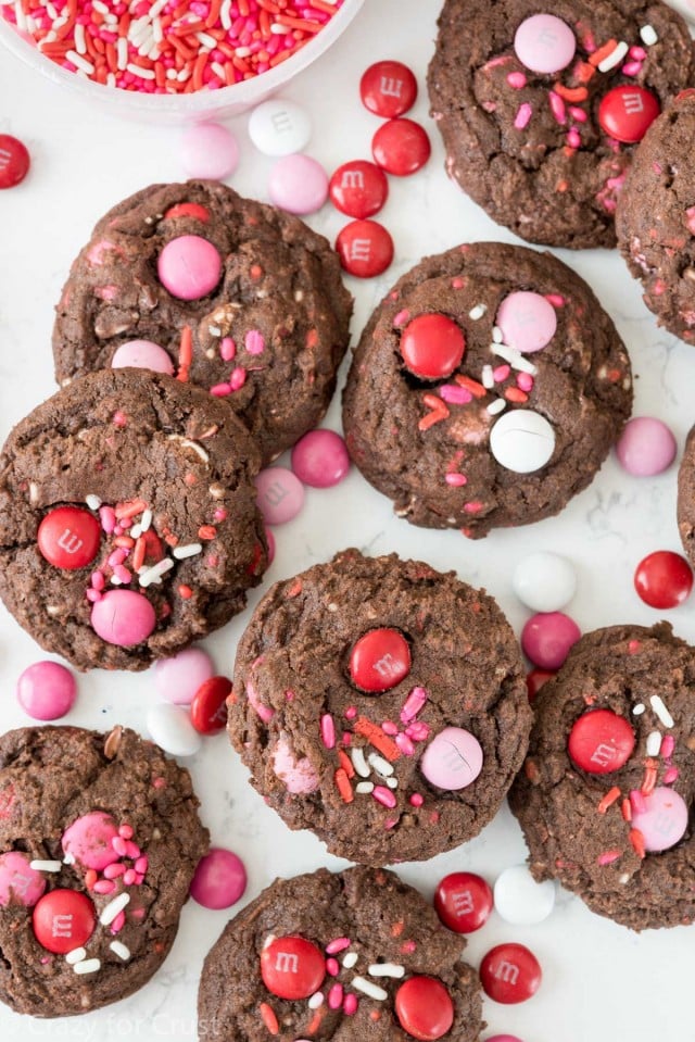Chocolate Valentine's Pudding Cookies