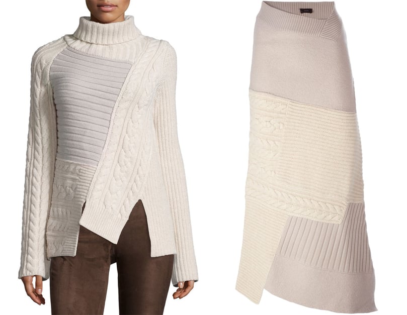 This Joseph Knitted Panel Skirt ($661) and Patchwork Sweater ($625) set is hands down the coziest Winter combo I've ever seen. These coordinates are trending all over, but this is a no-brainer flawless option.

— SW