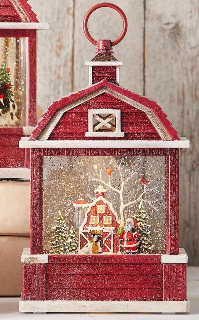 Santa on the Farm Water Lantern