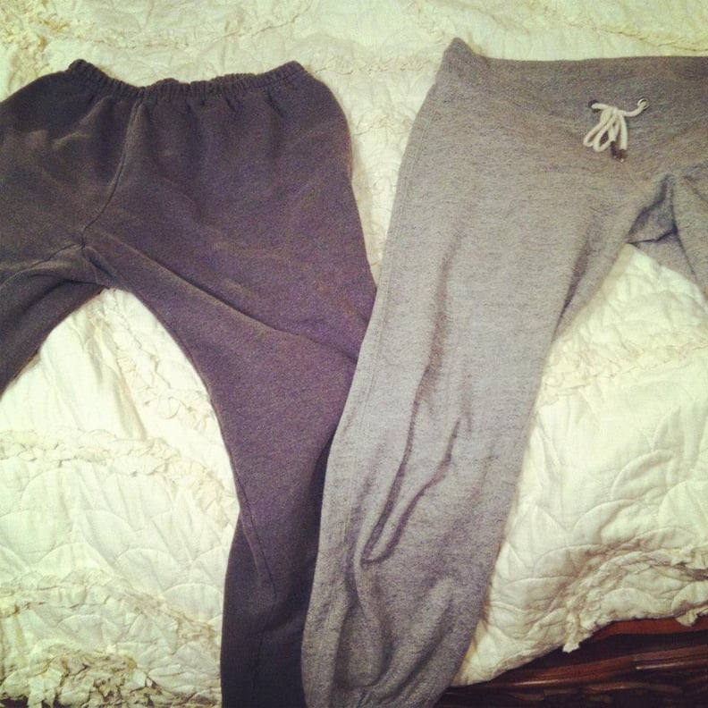 During finals week, it's OK to have "house sweats" and "in public sweats." Really.