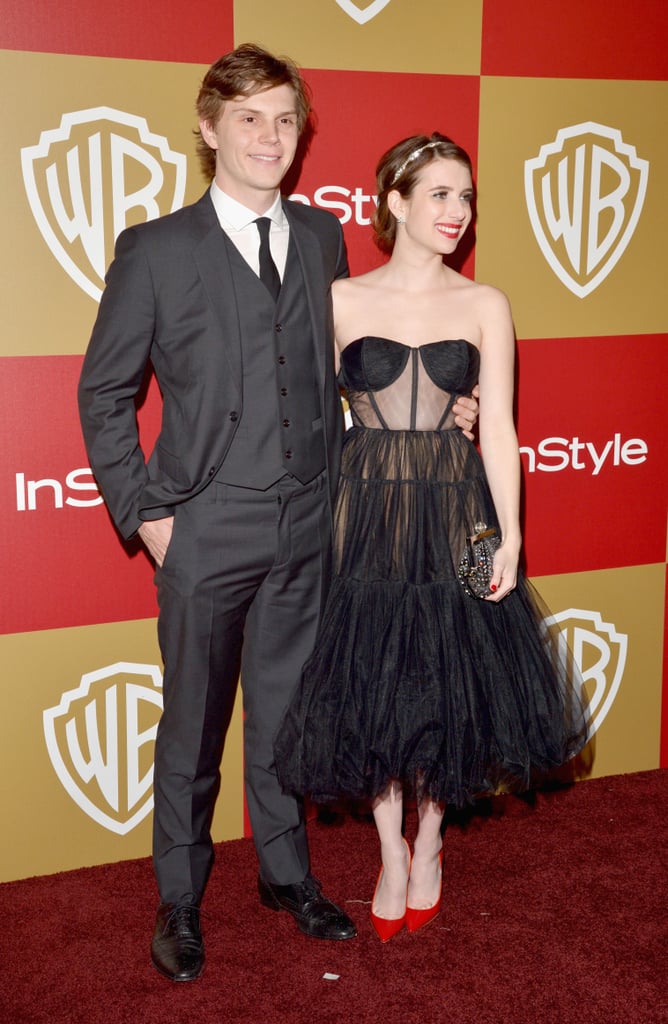 Emma and Evan posed for the cameras at the InStyle and Warner Bros. Golden Globes party in 2013.