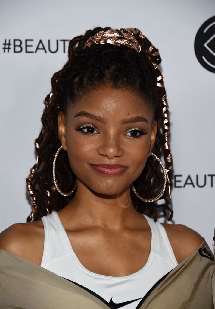 Halle Bailey in Gold Hair Accessories