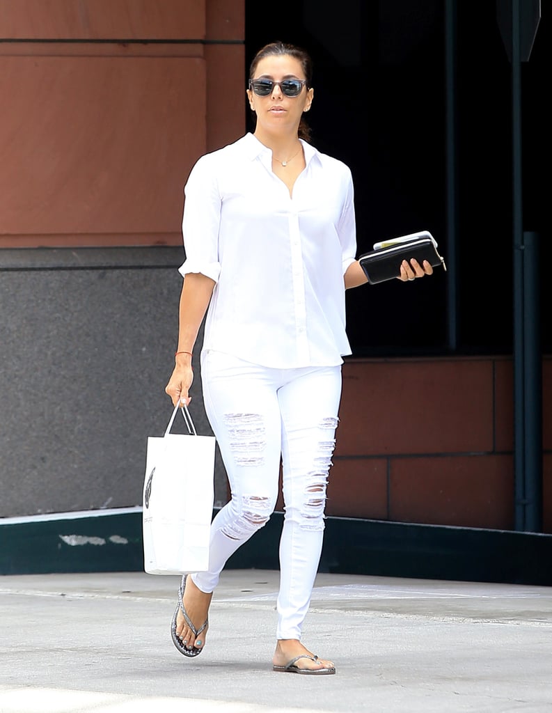Eva Longoria Wearing White in Los Angeles July 2016