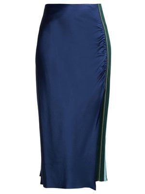 Peter Pilotto Stripe-Trimmed Crepe Pencil Skirt