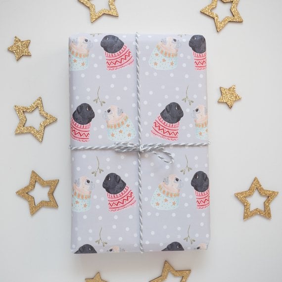 Pug Christmas Wrapping Paper