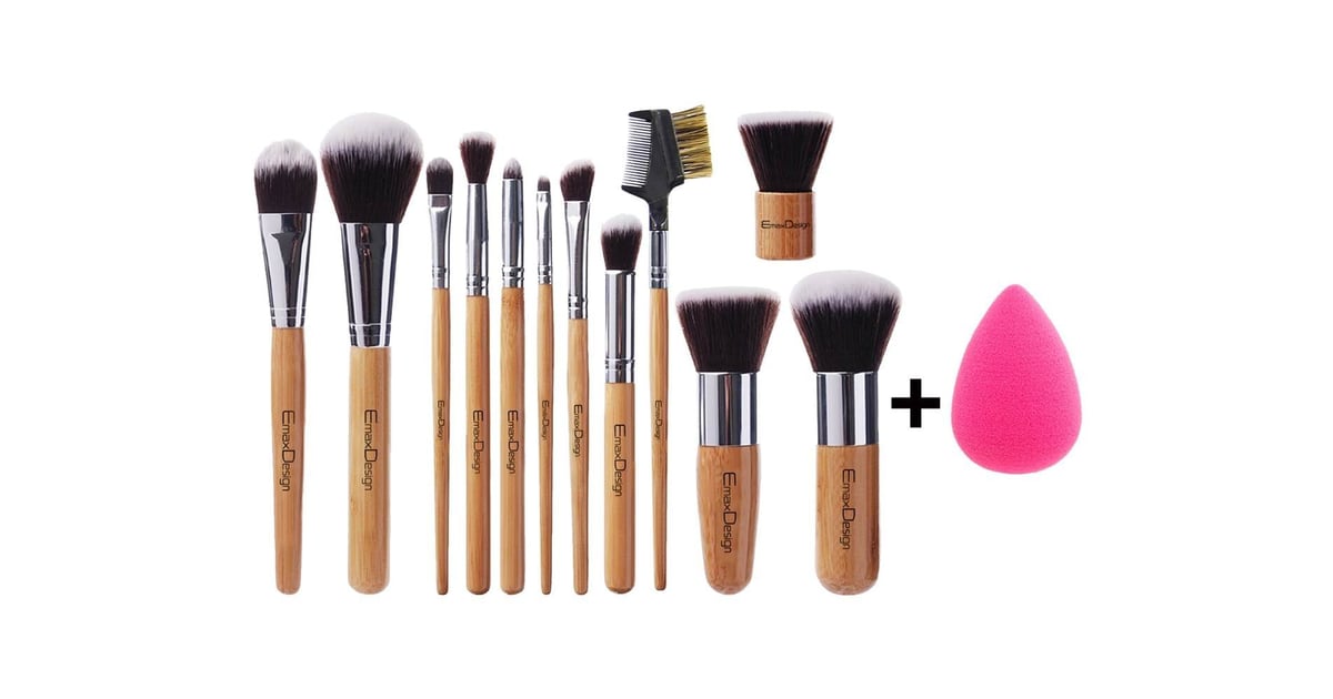 EmaxDesign 12Piece Makeup Brush Set and Blending Sponge Amazon Prime